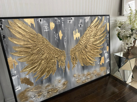 Original Abstract Painting - Vibrant Colors Angel wings